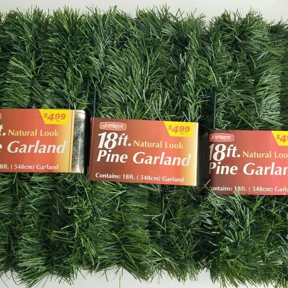 VTG JoyBrite String Garland Green Pine 18ft / 54ft Natural Look Lot of 3 Strand - Picture 1 of 2